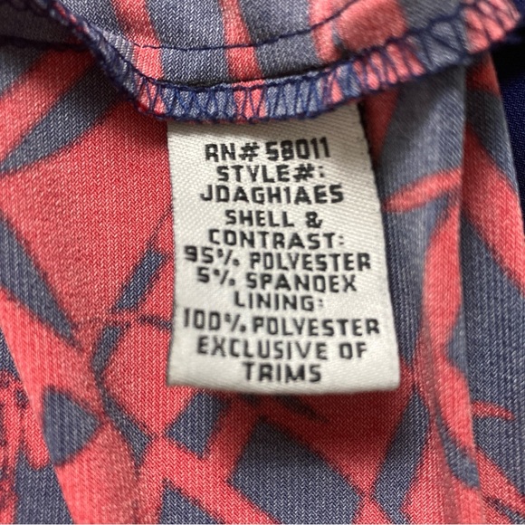 Sangria Womens Dress 3/4 Sleeve V Neck Knee Length Size 14 Red/Blue - Picture 8 of 16